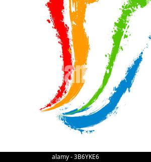 Pennellate arcobaleno sullo sfondo. disegnato a mano. Non ai, illustrazione vettoriale. Illustrazione Vettoriale