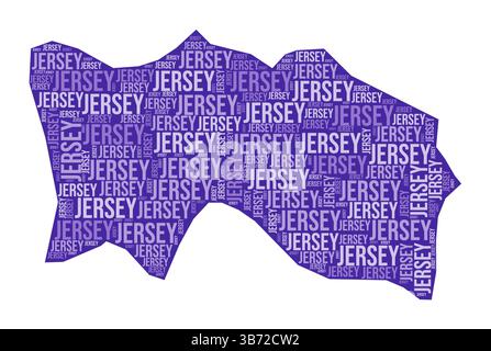 Maglia. Cloud di parole del paese con divisione regionale. Illustrazione in Jersey. Fumetto nomi area. Illustrazione vettoriale. Illustrazione Vettoriale