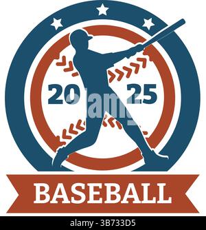 Emblema da baseball retrò Illustrazione Vettoriale