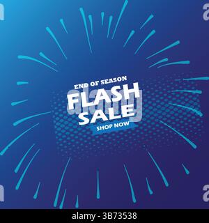 Offerta speciale offerta flash mega offerta in tema bianco su sfondo blu. Vendita di fine stagione. Pulsante Acquista ora. Ideale per social media e aziende. File EPS Illustrazione Vettoriale