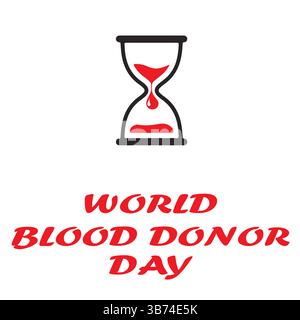 Concetto creativo per la giornata mondiale dei donatori di sangue – modello EPS pubblicitario e modificabile sui social media per le campagne aziendali di donazione di sangue. Illustrazione Vettoriale