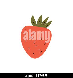 fragole . simpatica mascotte a forma di fragola Illustrazione Vettoriale
