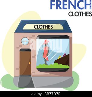 Negozio di moda francese davanti. Illustrazione vettoriale Illustrazione Vettoriale