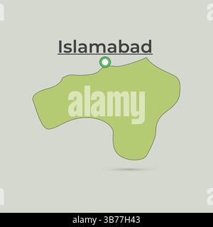Mappa della provincia di Islamabad di sfondo topografico astratto. Provincia del Pakistan, mappa vettoriale. Illustrazione Vettoriale