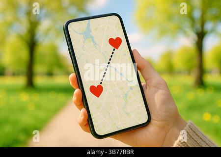 L'amore a lunga distanza o la ricerca digitale del romanticismo Foto Stock