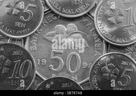 Monete diverse dalla Malaysia in Asia Foto Stock