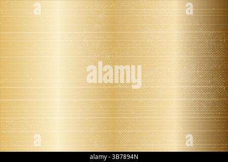 Sfondo satinato metallizzato sfumato oro liscio. Illustrazione Vettoriale
