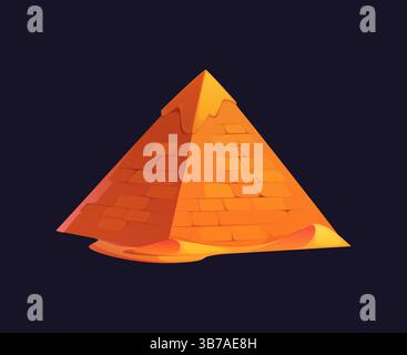 Piramidi egiziane Antico Egitto civiltà architettura gioco icona, tesoro. Famoso edificio africano a Giza. Faraone Illustrazione Vettoriale