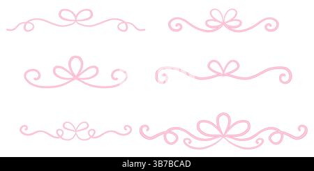 Divisori per calligrafo. Eleganti decorazioni vintage, delimitatori di testo e divisori ornamenti disegnati a mano. Bordi di lusso per invito Illustrazione Vettoriale