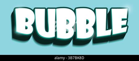 Effetto testo 3D dell'icona a forma di bolla per il tuo progetto, icona facilmente modificabile, può essere utilizzato nella progettazione di pop art o in qualsiasi tipo di design di poster o banner, Illustrazione Vettoriale