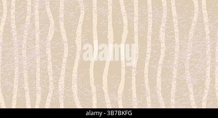 Motivo grunge astratto senza cuciture con strisce beige verticali. Sfondo moderno e minimalista. Per sfondo, tessuto e carta da parati. Illustrazione Vettoriale