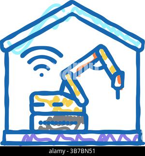 illustrazione dell'icona di un edificio di demolizioni remote Illustrazione Vettoriale