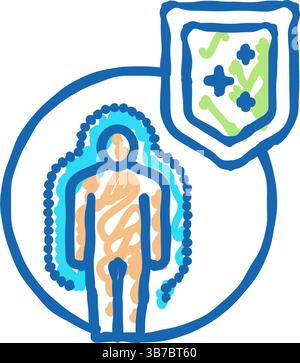 illustrazione dell'icona di difesa dell'immunità del corpo Illustrazione Vettoriale
