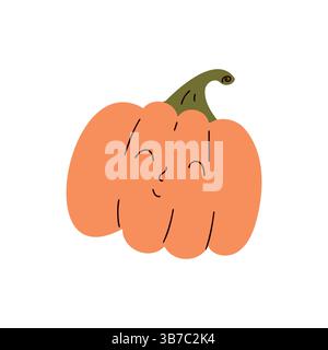 Zucca cartoni animati sorridente . Illustrazione vettoriale Illustrazione Vettoriale