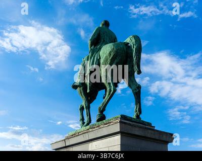 Statua del re Alberto i a Bruxelles, Belgio Foto Stock