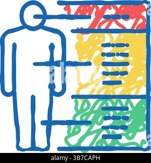 illustrazione a forma di doodle dell'icona del diagramma anatomico Illustrazione Vettoriale