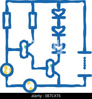 illustrazione dell'icona dello schema elettrico Illustrazione Vettoriale