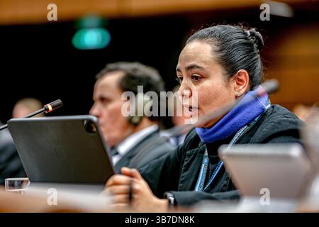 6 dicembre 2023, Vienna, Austria, Austria: Intervenuti durante le discussioni tematiche del CND 2023: Â€œaddressing il problema mondiale della droga con compassione, mettendo le persone, la loro salute e il loro benessere firstâ€ incontro presso le Nazioni Unite a Vienna (UNOV). il 2024 segnerà il punto di medio termine in cui i leader globali discuteranno e rivaluteranno insieme la direzione delle politiche in materia di droga in tutto il mondo. (Immagine di credito: © Bianca Otero/ZUMA Press Wire) Foto Stock