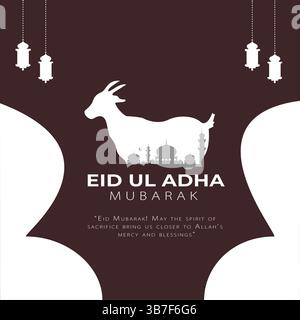 EID ul-Adha Mubarak Social Media Post Design Illustrazione Vettoriale
