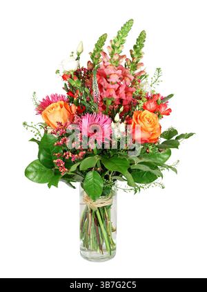 Bouquet colorato del fioraio con gerbera, snapdragon e speedwell Foto Stock