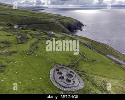 Cashel Murphy, antico insediamento celtico, epoca paleocristiana (V-VIII secolo d.C.), Penisola di Dingle, Contea di Kerry, Irlanda, Regno Unito, Europa Foto Stock