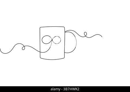 Simbolo dell'infinito una linea disegna un vettore minimalista continuo una linea Illustrazione Vettoriale