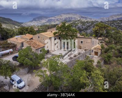 Riparo sulla rotta di Pedra en sec GR 221, Son Amer, Lluc, Maiorca, Isole Baleari, Spagna, Europa Foto Stock