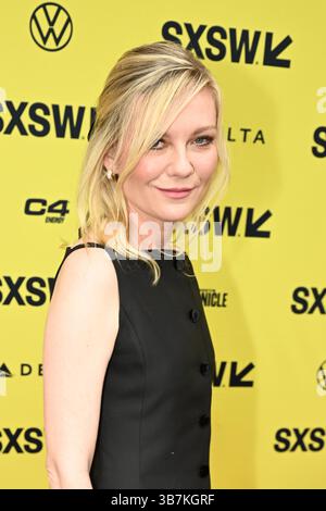14 marzo 2024, Austin, Texas, Stati Uniti: L'attrice KIRSTEN DUNST sul Red carpet per la prima di Civil War durante il South by Southwest Film and Music Festiva al Paramount Theater. (Immagine di credito: © Tom Walko/ZUMA Press Wire) Foto Stock