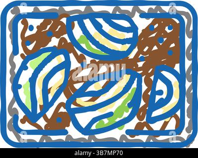 illustrazione dell'icona del cavolo arrosto Illustrazione Vettoriale