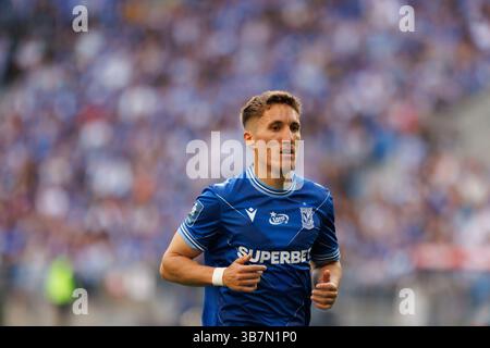 12 maggio 2024, Poznan, Polonia: Joel Pereira di Lech Poznan visto in azione durante la partita PKO BP Ekstraklasa tra Lech Poznan e Legia Warszawa all'Enea Stadium. Punteggi finali; Lech Poznan 1: 2 Legia Warszawa. (Immagine di credito: © Maciej Rogowski/SOPA Images via ZUMA Press Wire) Foto Stock