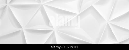 Illustrazione vettoriale bianca geometrica astratta con poligoni e triangoli interconnessi con sfumature uniformi e bordi netti, creando un futuris Illustrazione Vettoriale