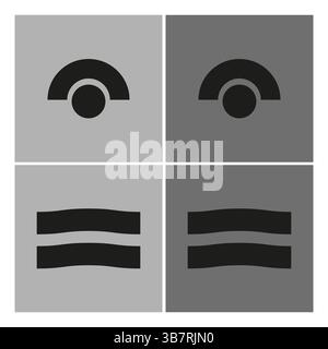 Forma a semicerchio. Simbolo delle linee ondulate. Contrassegno grafico in grassetto. Set di icone vettoriali. Illustrazione Vettoriale