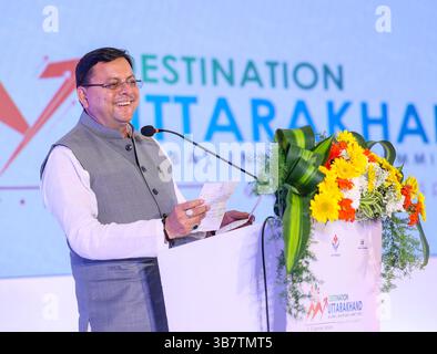 26 ottobre 2023, Chennai, Tamil Nadu, India: Il primo ministro di Uthrakant, dalla parte settentrionale dell'India, Pushkar Singh Dhami e il suo team di funzionari governativi hanno condotto un Global Investors Meeting a Chennai Taj Coromandal Hotel, per guidare gli investimenti nel suo stato di Uttrakant. Molti investitori / industriali hanno partecipato e molti Memorandumâ€™ di comprensione hanno avuto luogo sul pavimento. (Immagine di credito: © Seshadri Sukumar/ZUMA Press Wire) Foto Stock