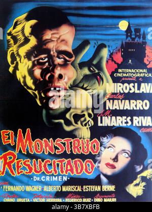 Immagine parziale del poster Cine messicano d'epoca El Monstro Resucitado Foto Stock