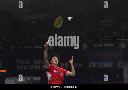 21 gennaio 2024, nuova Delhi, Delhi, India: Chen Yu Fei cinese in azione mentre gareggia contro Tai Tzu Ying di Taiwan durante il match finale femminile dello Yonex Sunrise India Open 2024 a nuova Delhi, India, il 21 gennaio 2024. (Immagine di credito: © Kabir Jhangiani/ZUMA Press Wire) Foto Stock