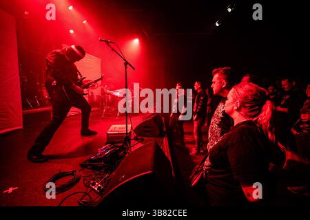 27 marzo 2024, Copenaghen, Copenaghen, Danimarca: Copenaghen, Danimarca. 27 marzo 2024. La band black metal danese Angstskrig esegue un concerto dal vivo all'Hotel Cecil di Copenhagen. (Immagine di credito: © Erling Brodersen/Gonzales foto tramite ZUMA Press) Foto Stock