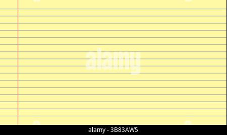 Foglio di carta giallo Legal con linee orizzontali rigate, ideale per appunti, a scuola o in ufficio. Layout semplice e pulito per sala operatoria digitale Illustrazione Vettoriale