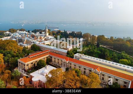Splendida vista aerea del Palazzo Topkapi a Istanbul, Turchia Foto Stock