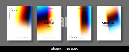 vetro glassmorfistico 3d con colori iridescenti sul bianco. Sfondo gradiente astratto. Tessuto ondulato alla moda. Illustrazione vettoriale. Illustrazione Vettoriale