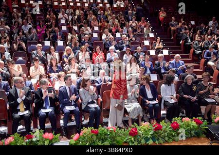 18 giugno 2024, Madrid, Madrid, Spagna: LA REGINA Sofia di Spagna partecipa alla cerimonia di chiusura e al concerto dell'anno accademico 2023-2024 della Scuola superiore di musica della Regina Sofia presso il museo Reina Sofia (immagine di credito: © Mike Chicorro/ZUMA Press Wire) Foto Stock
