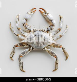 Primo piano di un granchio su sfondo bianco alta qualità Foto Stock