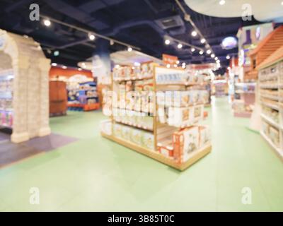 Sfocato di bambini negozio di giocattoli Foto Stock