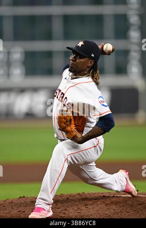 13 settembre 2023, Houston, Texas, Stati Uniti: Il lanciatore di soccorso degli Houston Astros Rafael Montero (47) durante il sesto inning della partita MLB tra gli Oakland Athletics e gli Houston Astros mercoledì 13 settembre 2023 al Minute Maid Park di Houston, Texas. Gli Astros hanno battuto in finale gli Athletics 6-2. (Immagine di credito: © Tom Walko/ZUMA Press Wire) Foto Stock
