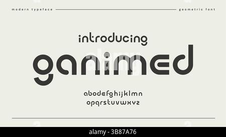 Carattere moderno e minimalista. Lettere astratte geometriche dell'alfabeto inglese per progetti di logo creativi. Carattere, carattere tipografico o tipografico. Vettore piatto Illustrazione Vettoriale