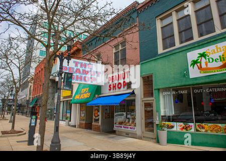 Peanut Shop al 117 S Washington Square nel centro storico di Lansing, Michigan Michigan, USA. Foto Stock