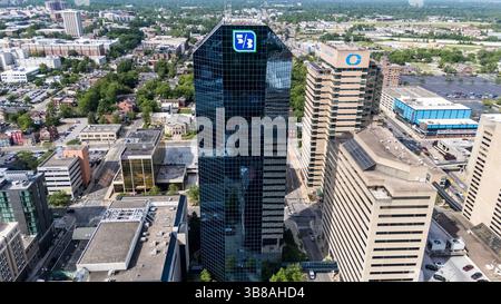 Vista aerea di Lexington, Kentucky: Una vibrante città conosciuta come la ''capitale mondiale dei cavalli'', sede di famosi ippodromi e prestigiose università. (Immagine di credito: © Walter G Arce Sr Grindstone medi/CSM via ZUMA Press Wire) Foto Stock