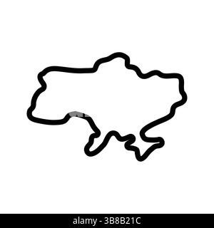Icona mappa Ucraina. Mappa panoramica Ucraina. Semplice design a icone. Illustrazione vettoriale Illustrazione Vettoriale