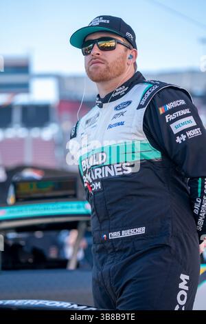 16 marzo 2024-Bristol, TN; Chris Buescher sale in pista per allenarsi al Food City 500 di Bristol, TN, USA. (Immagine di credito: © Logan T Arce Action Sports Photo/CSM via ZUMA Press Wire) Foto Stock