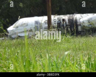 L'aereo si è schiantato all'aeroporto di Ubatuba, Brasile Foto Stock