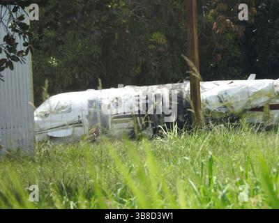 L'aereo si è schiantato all'aeroporto di Ubatuba, Brasile Foto Stock